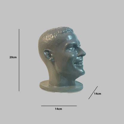 Ronaldo Head Headphone Stand Chrome Silver Gaming Sport | Archadia