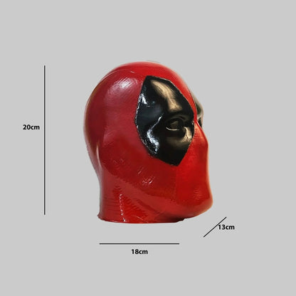 Deadpool Head Mask Statue | Gloss Red Finish | Marvel Pop Culture Collectible