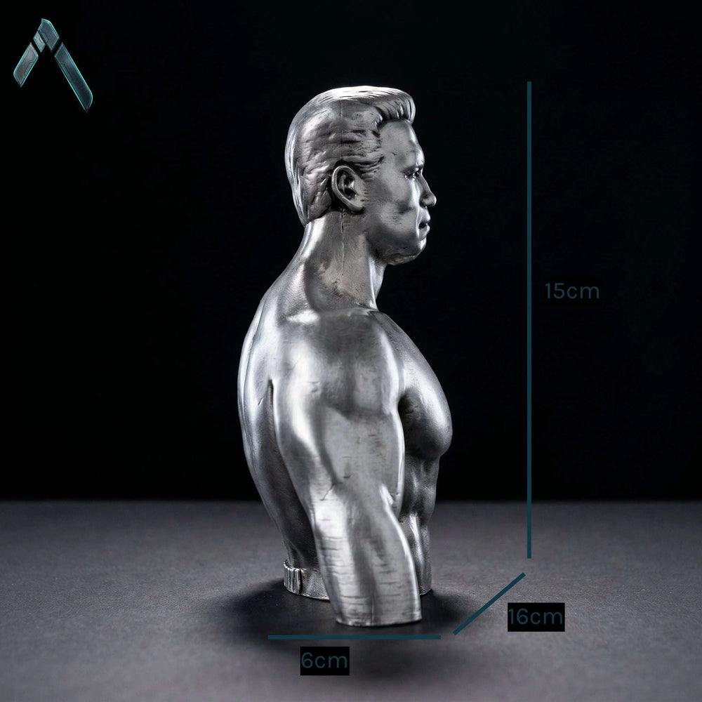 Arnold Bodybuilder Bust | Brushed Steel Metallic Finish | Pop Culture Collectible India