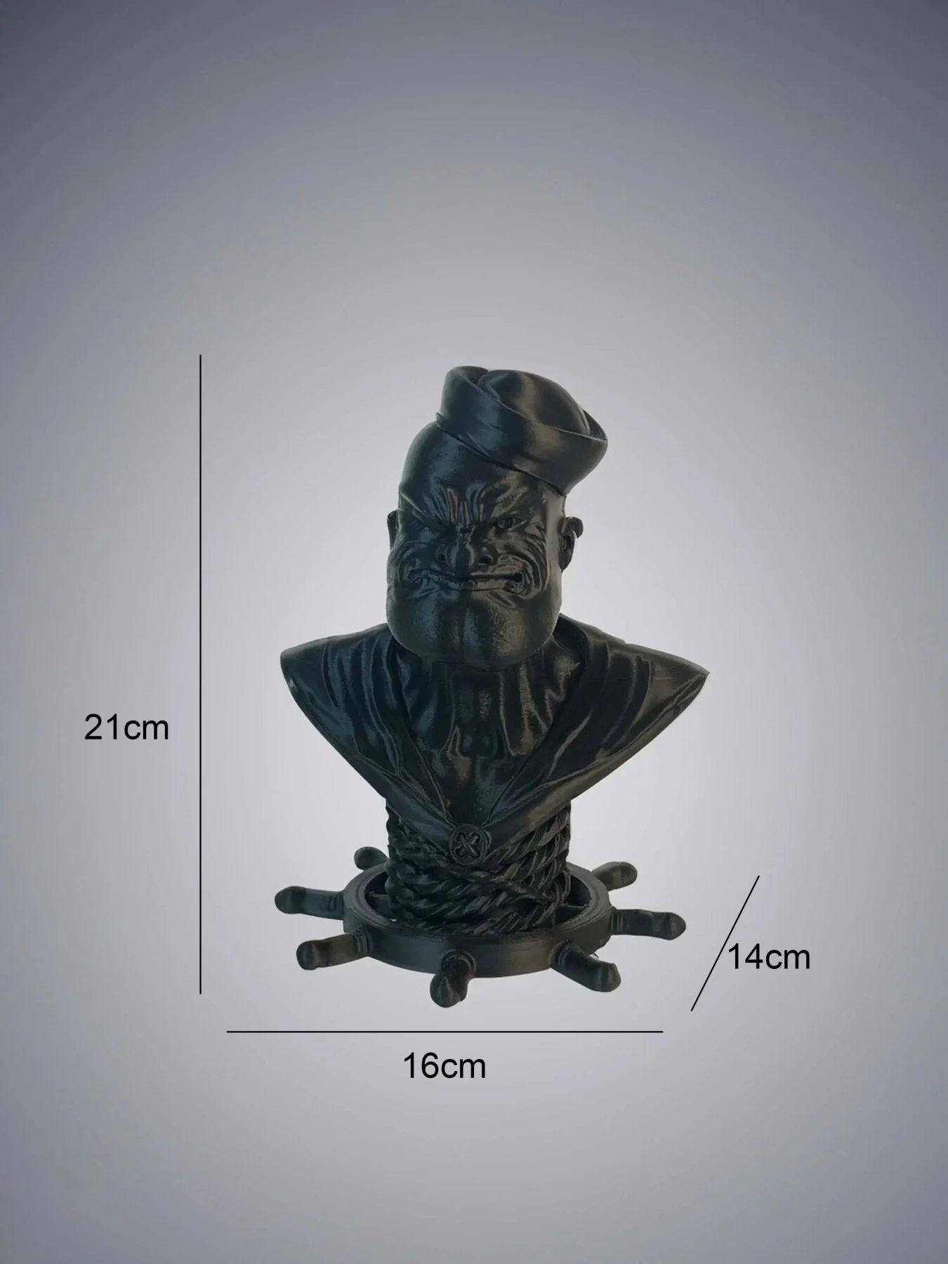 Popeye Sailor Bust Sculpture Dark Charcoal Collectible | Archadia