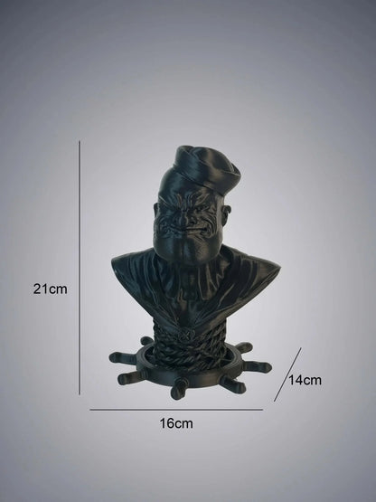 Popeye Sailor Bust Sculpture Dark Charcoal Collectible | Archadia