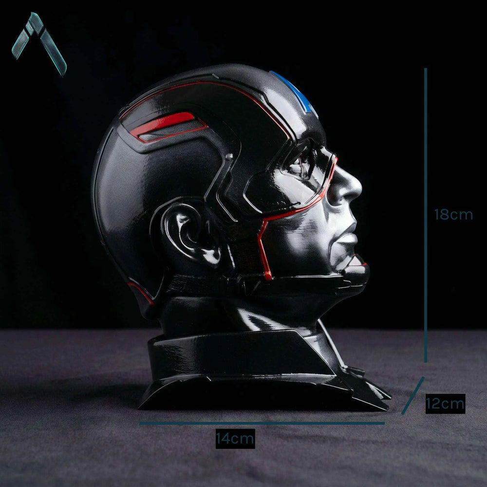 Captain America Helmet Head Bust | Matte Resin Marvel Collectible | Archadia