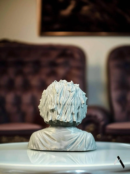 Einstein Bust Sculpture | Matte Ice Blue Finish | Pop Culture Collectible India