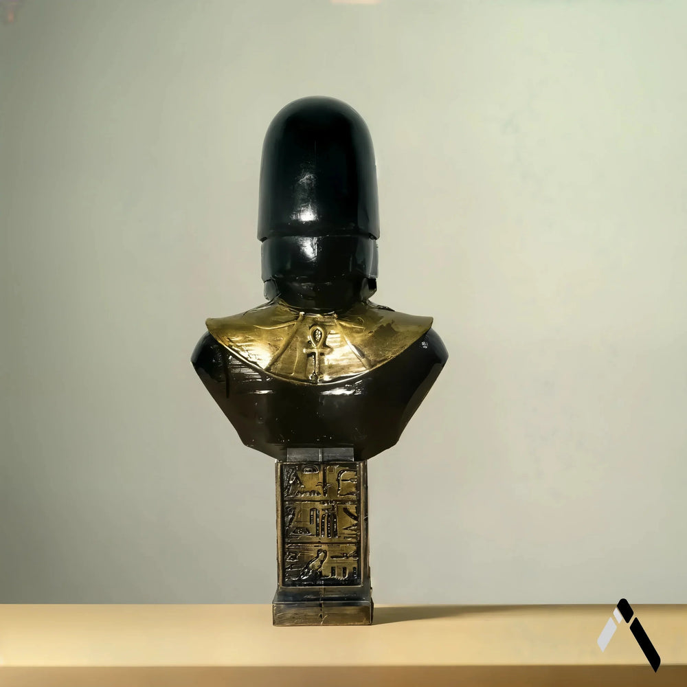 Egyptian Seshat Goddess Bust | Gloss Black & Gold | Mythology Collectible India