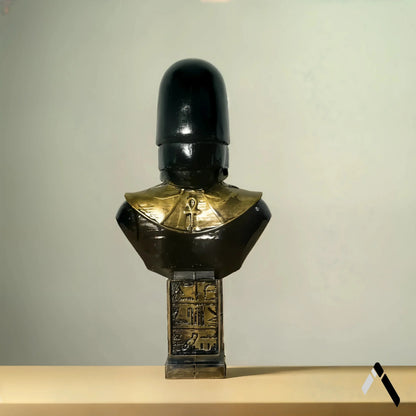 Egyptian Seshat Goddess Bust | Gloss Black & Gold | Mythology Collectible India
