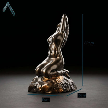 Nude Goddess Kneeling Sculpture | Antique Bronze Fine Art | Archadia