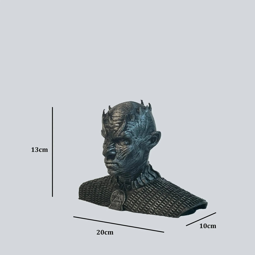 Night King Bust Sculpture | Dark Matte Charcoal | Game of Thrones Collectible