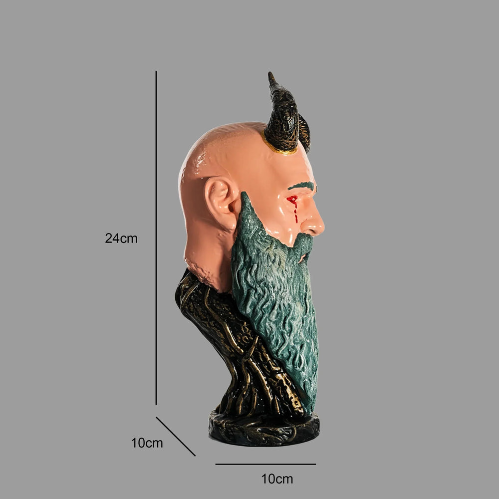 Mimir Head Statue God of War Norse Mythology Horned Bust | Archadia