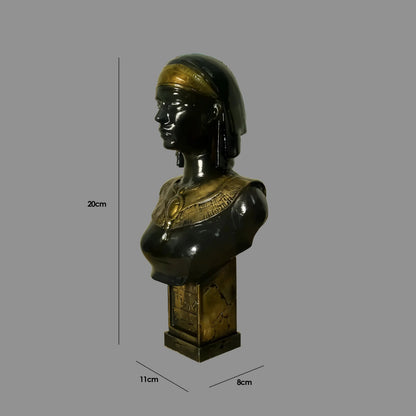 Egyptian Seshat Goddess Bust | Gloss Black & Gold | Mythology Collectible India