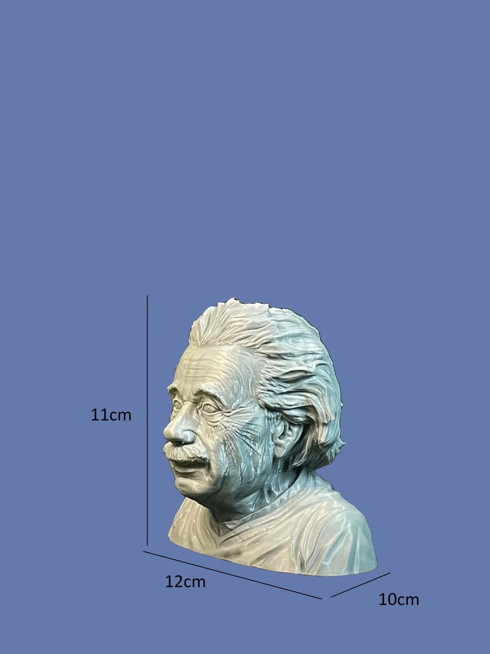 Einstein Bust Sculpture | Matte Ice Blue Finish | Pop Culture Collectible India