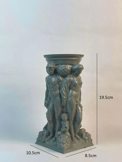 Roman Gods Figurine Vase Antique Bronze Sculpted Vessel | Archadia