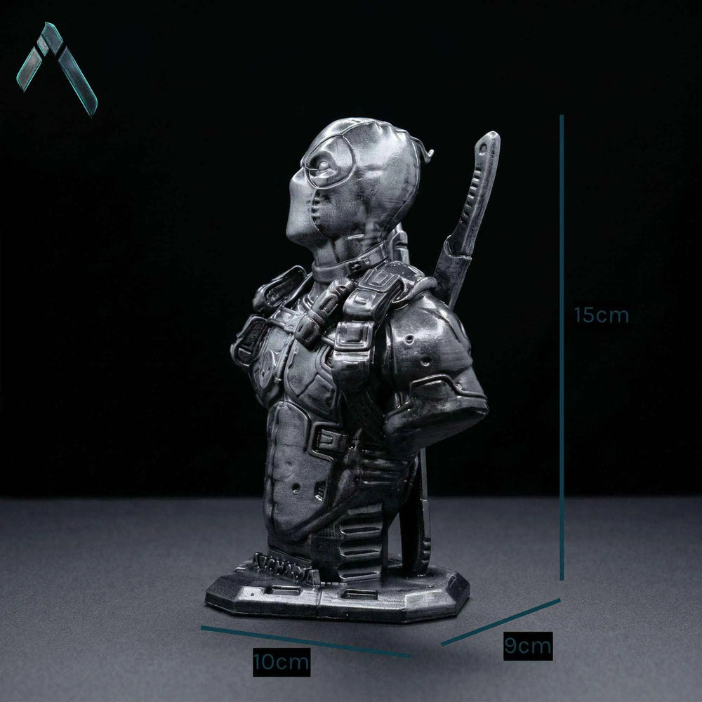 Deadpool Bust Sculpture | Matte Black & Silver Stealth Editions | Marvel Collectible