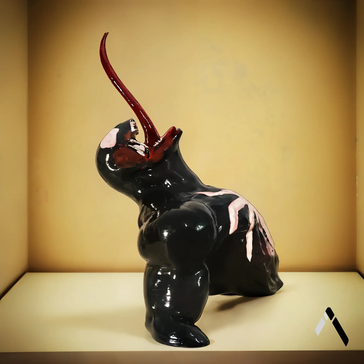 Venom Symbiote Bust Sculpture Black Gloss Red Tongue Marvel | Archadia
