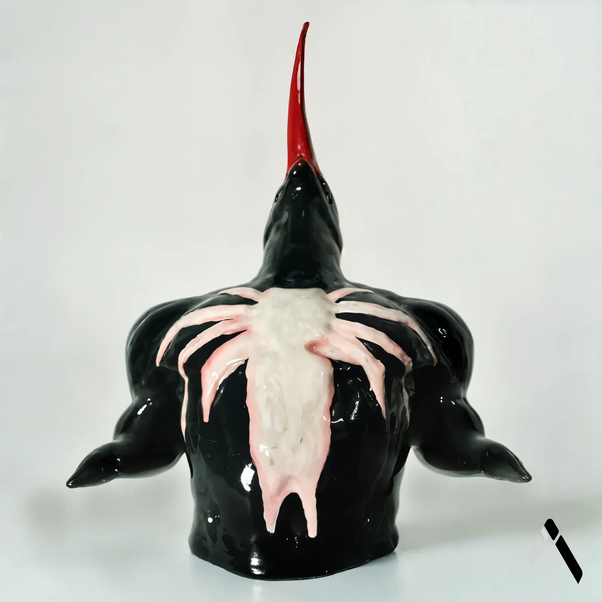 Venom Symbiote Bust Sculpture Black Gloss Red Tongue Marvel | Archadia