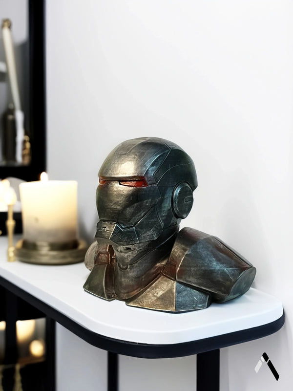 Iron Man Helmet Bust | Battle-Worn Dark Gunmetal Marvel Collectible | Archadia